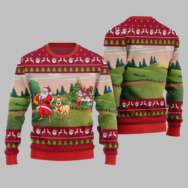2025 Christmas Happy Christmas Farm Ugly Christmas Sweater 3