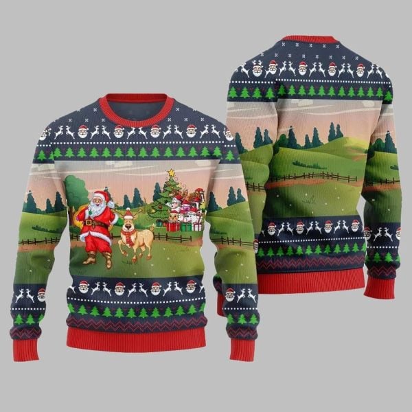 2025 Christmas Happy Christmas Farm Ugly Christmas Sweater 4