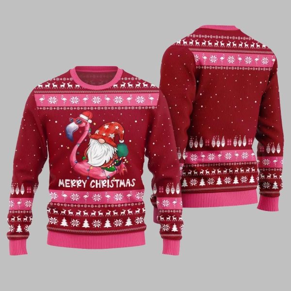 2025 Christmas Happy Christmas Flamingo Ugly Christmas Sweater 2