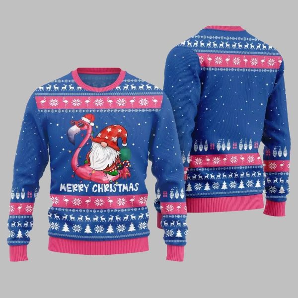 2025 Christmas Happy Christmas Flamingo Ugly Christmas Sweater 3