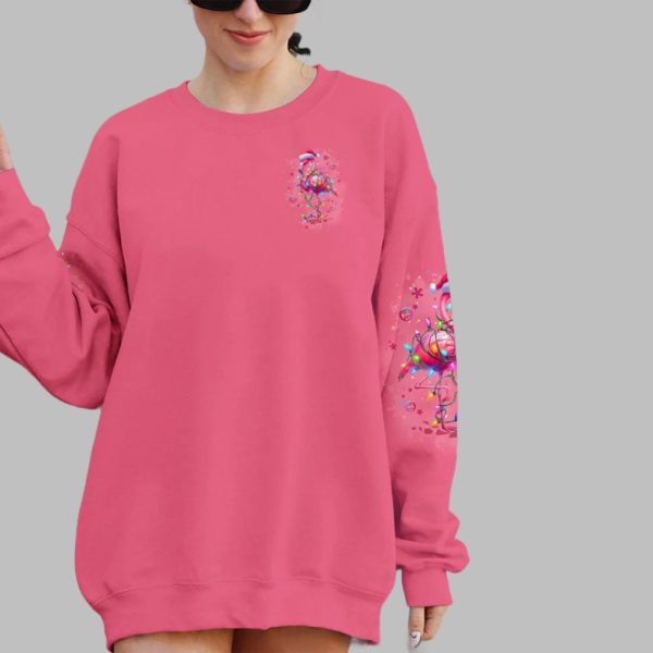 2025 Christmas Im Dreaming Of A Pink Christmas Flamingo Shirt 3