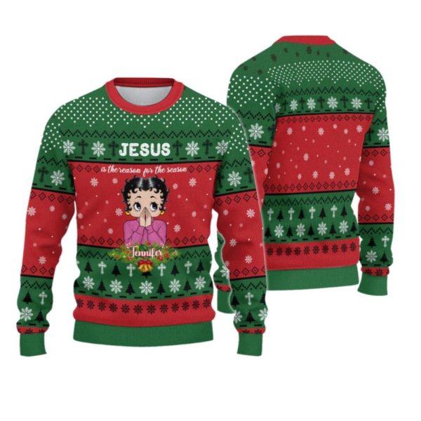 2025 Christmas Jesus Is The Reason For The Season Ugly Sweatshirt 1 2