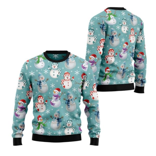2025 Christmas Love Snowman Ugly Christmas Sweater 1 2