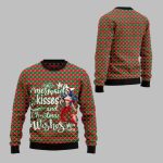 2025 Christmas Mermaid Kisses And Christmas Wishes Ugly Christmas Sweater