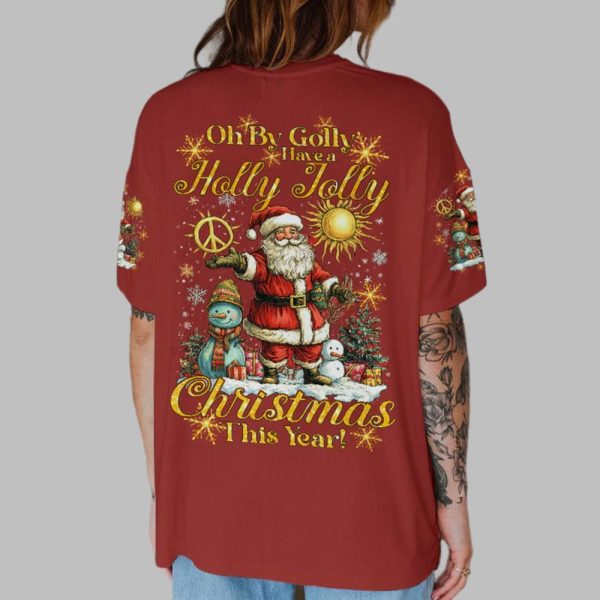 2025 Christmas Oh My Golly Have A Holly Jolly Christmas This Year Shirt 2