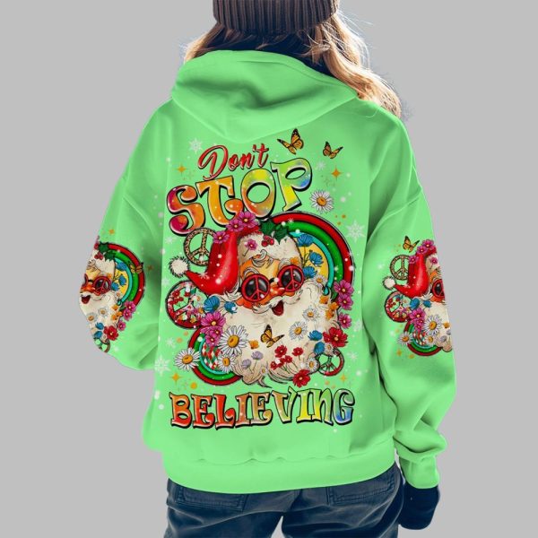 2025 Christmas Santa Claus Dont Stop Believing Shirt 4