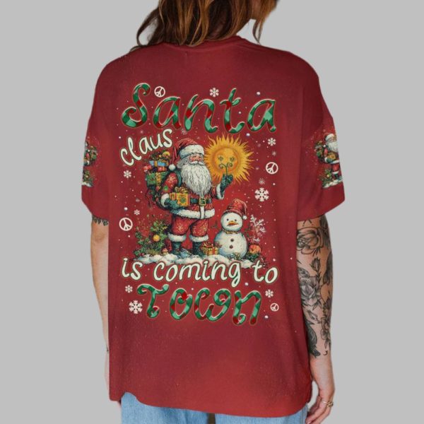 2025 Christmas Santa Claus Is Coming To Town Shirt 2