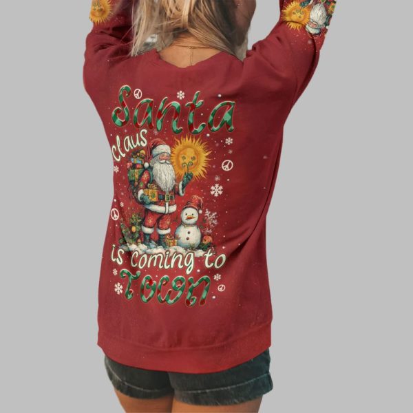 2025 Christmas Santa Claus Is Coming To Town Shirt 3
