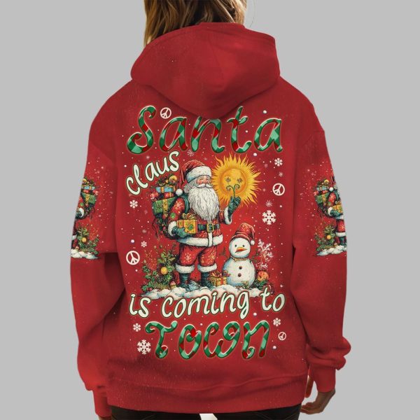 2025 Christmas Santa Claus Is Coming To Town Shirt 4