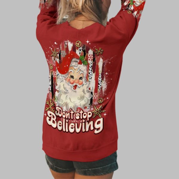 2025 Christmas Santa Dont Stop Believing Shirt 3