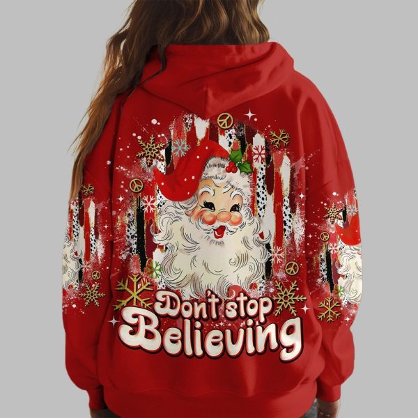 2025 Christmas Santa Dont Stop Believing Shirt 4