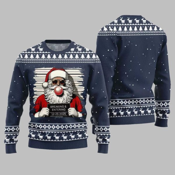 2025 Christmas Santas Breaking And Entering Ugly Christmas Sweater 5