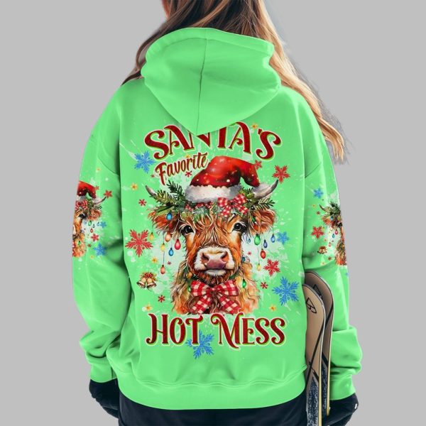 2025 Christmas Santas Favorite Hot Mess Cow Shirt 5