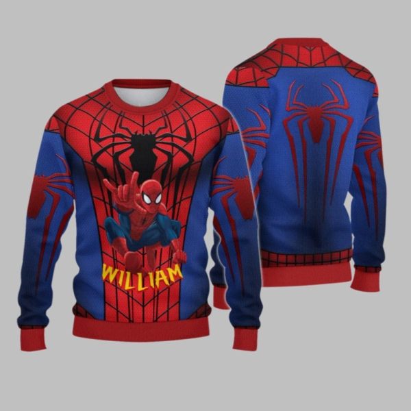 2025 Christmas Spider Hero Christmas Ugly Sweatshirt 1 1