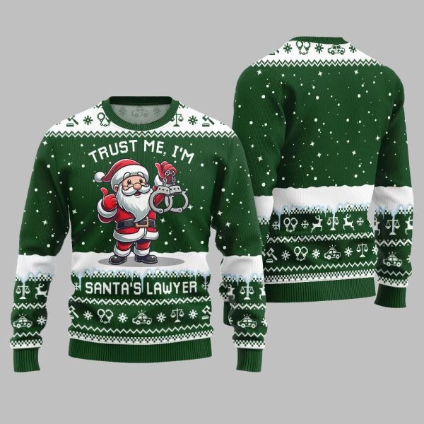 2025 Christmas Trust Me Im Santa Lawyer Ugly Christmas Sweater 4