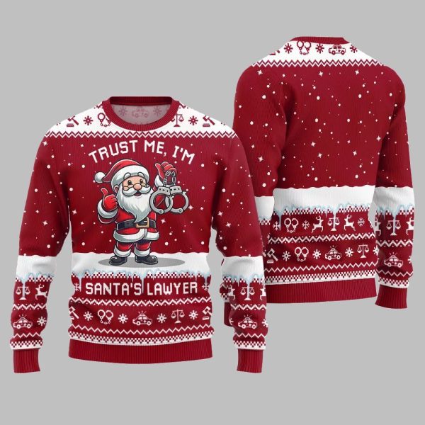 2025 Christmas Trust Me Im Santa Lawyer Ugly Christmas Sweater 5