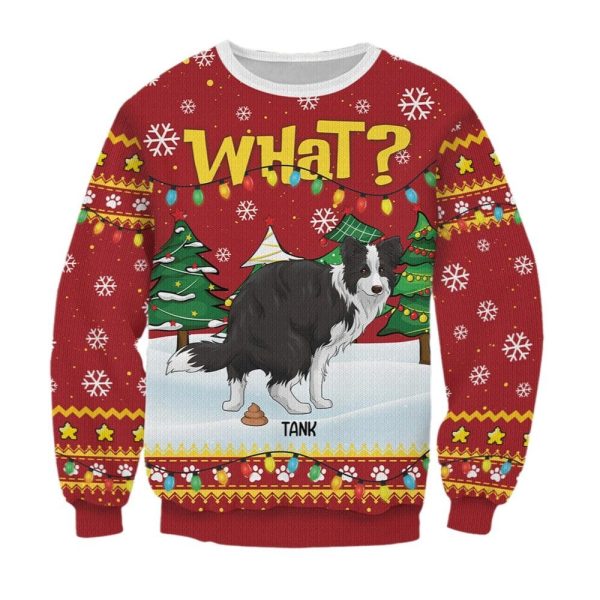 2025 Christmas What Pooping Dog Christmas Ugly Sweatshirt 1 2