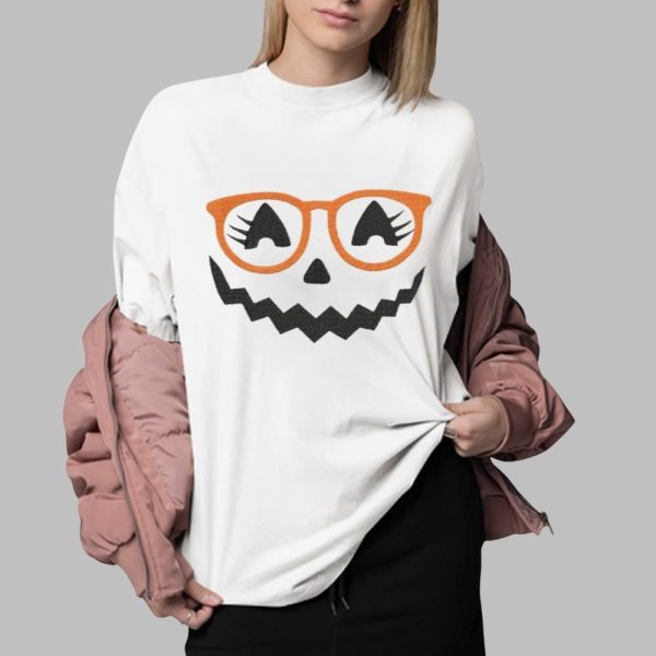 2025 Cute Halloween Pumpkin Face Shirt 0 2