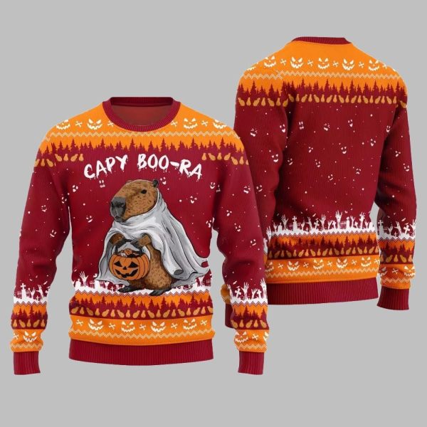 2025 Funny Capy Boo Ra Halloween Sweater 5