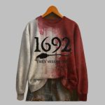 2025 Halloween 1692 They Missed One Printed Crew Neck Sweatshirt