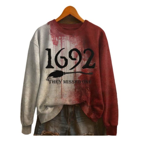 2025 Halloween 1692 They Missed One Printed Crew Neck Sweatshirt 1 2