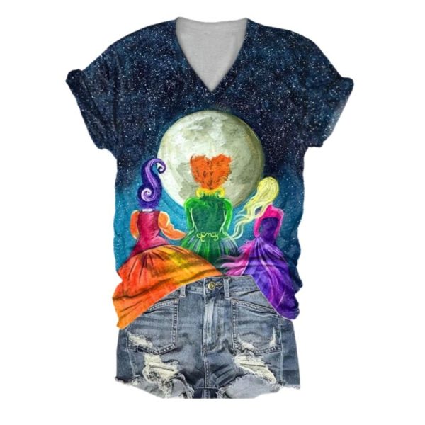 2025 Halloween Abstract Print Short Sleeve T Shirt 1 2