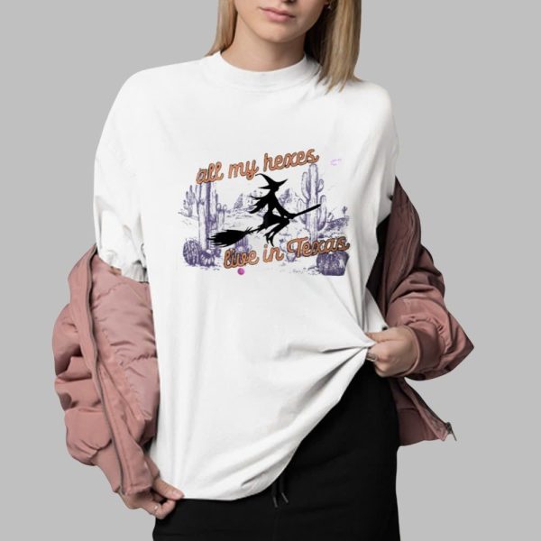 2025 Halloween All My Hexas Live In Texas Witches Shirt 0 2