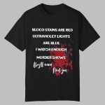2025 Halloween Blood Stains Are Red Ultraviolet Lights Are Blue Shirt