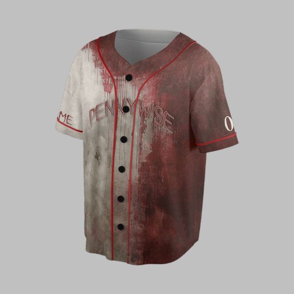 2025 Halloween Bloody Horror Clown Pennywise Jersey 1