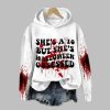 2025 Halloween Bloody She's A 10 But She's Halloween Obsessed Hoodie