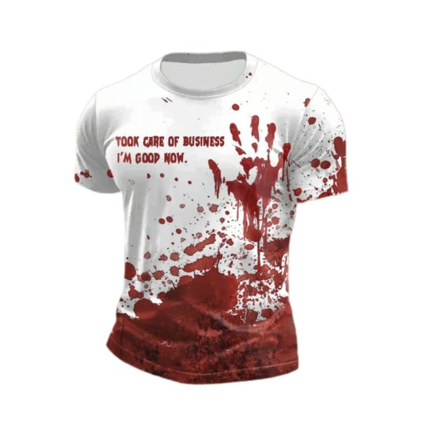 2025 Halloween Bloody Took Care Of Bussiness Im God Now T Shirt 1 2