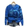2025 Halloween Cat Print Sweatshirt 1 2