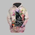 2025 Halloween Cat With Flowers Costume Hoodie