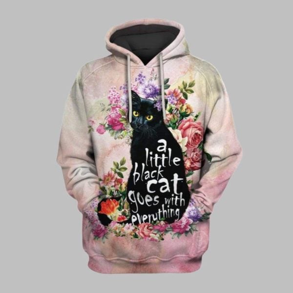 2025 Halloween Cat With Flowers Costume Hoodie 1 1