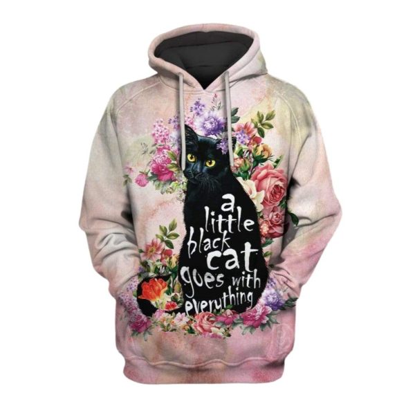 2025 Halloween Cat With Flowers Costume Hoodie 1 2