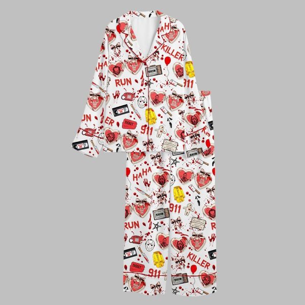 2025 Halloween Characters Horror Scary Movie Lover Pajamas Set 2