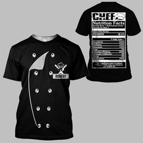 2025 Halloween Chef Black Uniform Costume Shirt 1