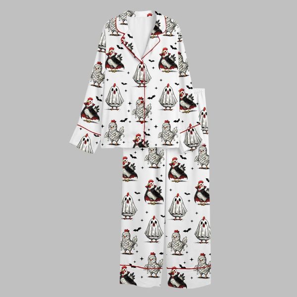 2025 Halloween Chicken Chick Or Treat Fall Chicken Pajamas Set 2