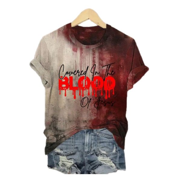 2025 Halloween Covered By The Blood of Jesus Bloody Shirt
