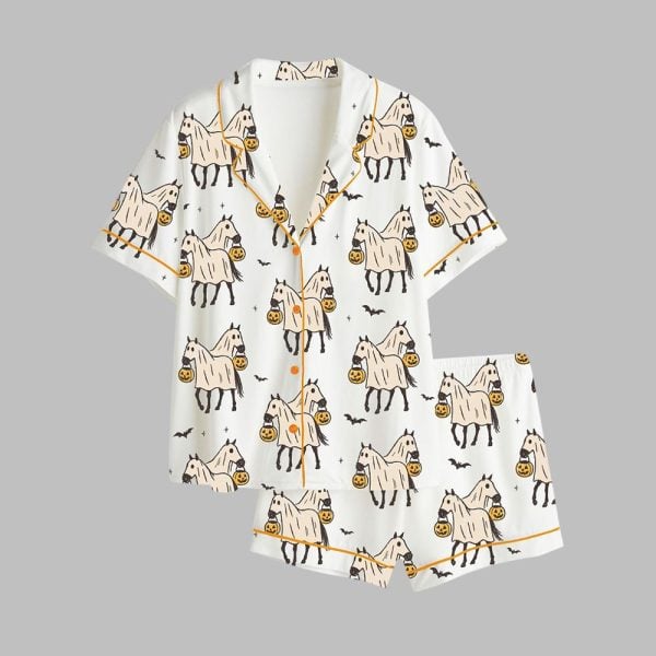 2025 Halloween Cowboy Ghost Horse Pajamas Set 1
