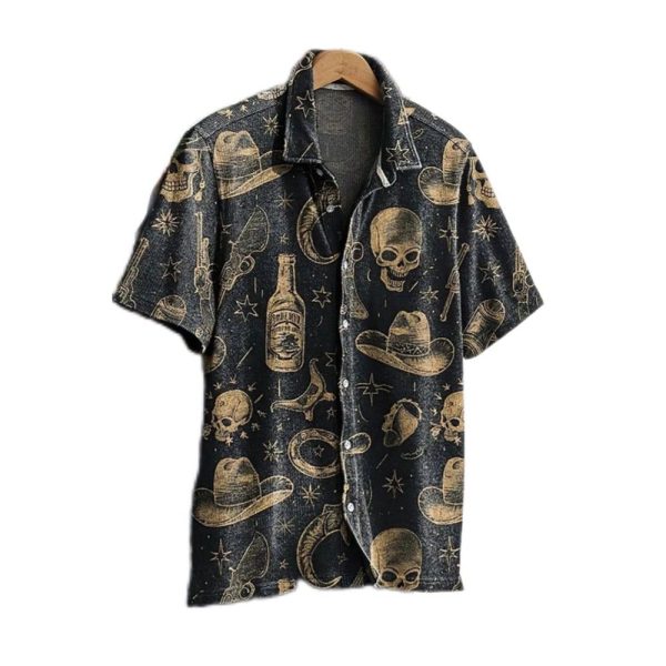 2025 Halloween Cowboy Skeletons Hawaiian Shirt 1 2