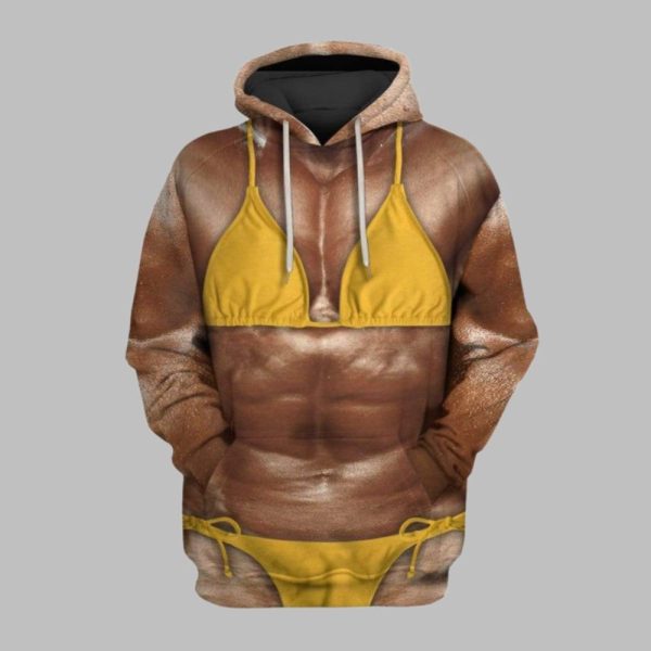 2025 Halloween Funny Lady Bodybuilder Costume Hoodie 1 1