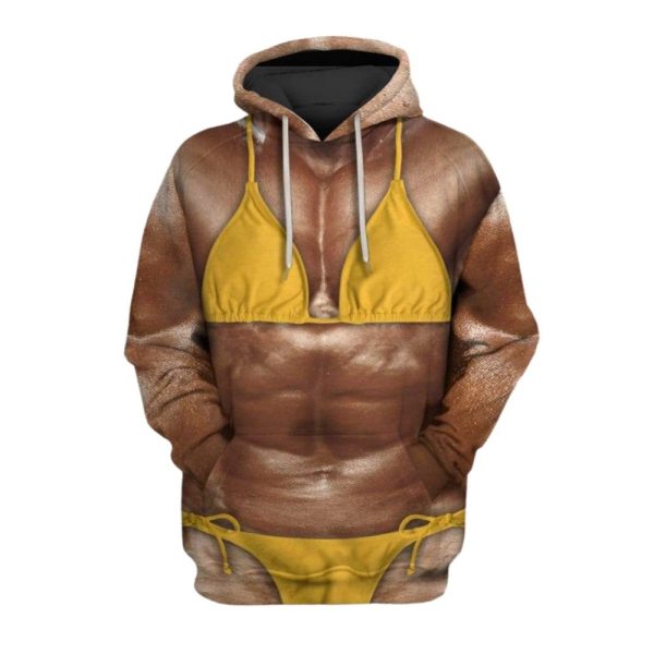 2025 Halloween Funny Lady Bodybuilder Costume Hoodie 1 2