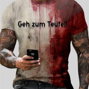 2025 Halloween Geh Zum Teufel Bloody Shirt