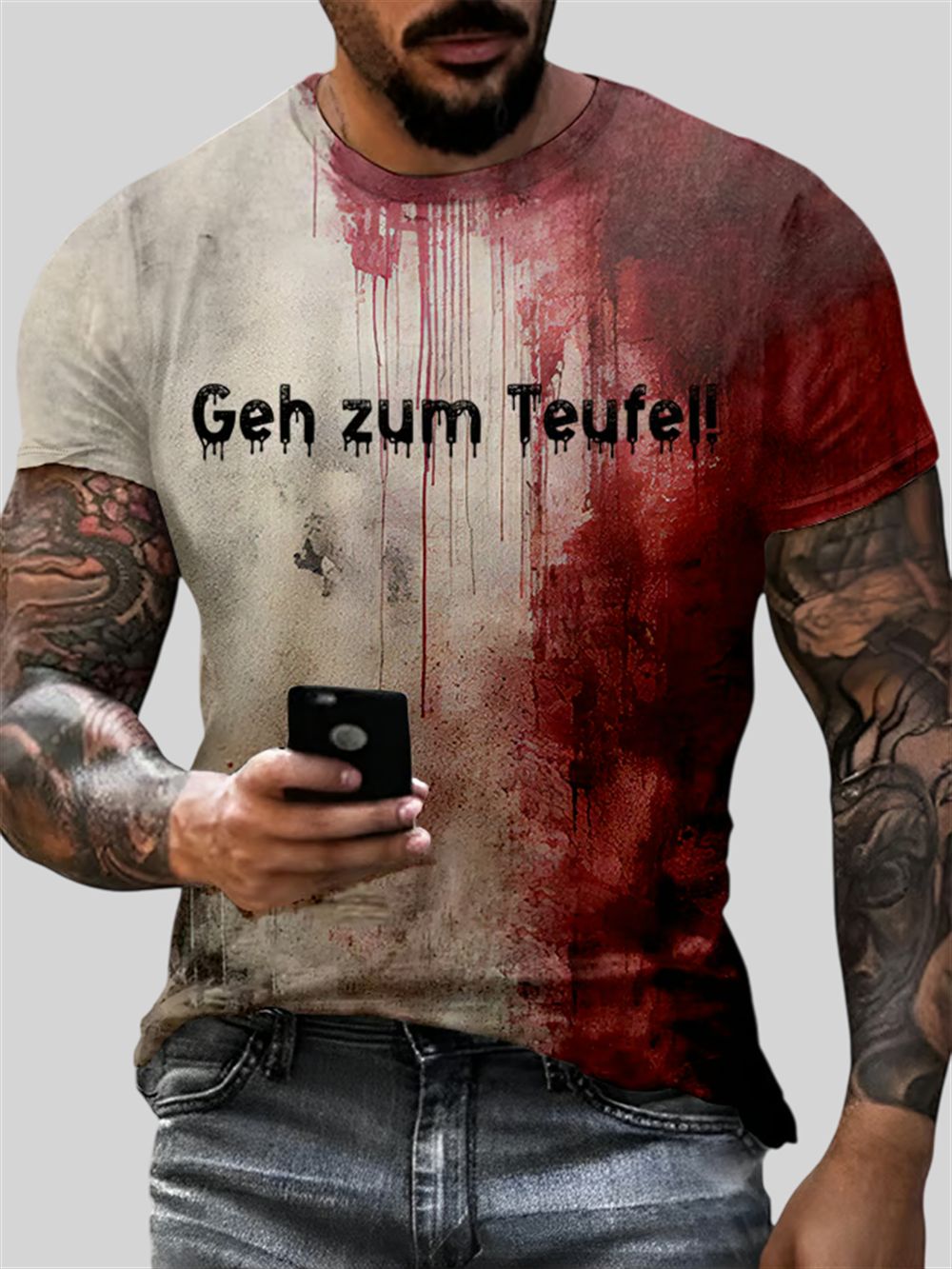 2025 Halloween Geh Zum Teufel Bloody Shirt 2025 Halloween Geh Zum Teufel Bloody Shirt