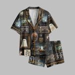 2025 Halloween Ghost Evil Pumpkin Bat Cat Skull Pajamas Set