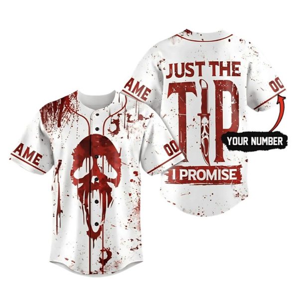 2025 Halloween Ghostface Just A Tip I Promise Jersey 1 2