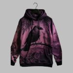 2025 Halloween Gothic Raven Art Printed Hoodie