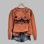 2025 Halloween Happy Halloween Print Sweatshirt