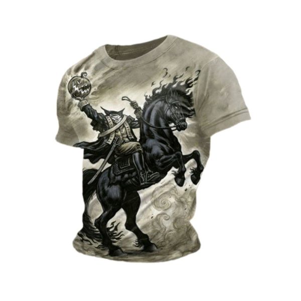 2025 Halloween Headless Horseman Print T Shirt 1 2